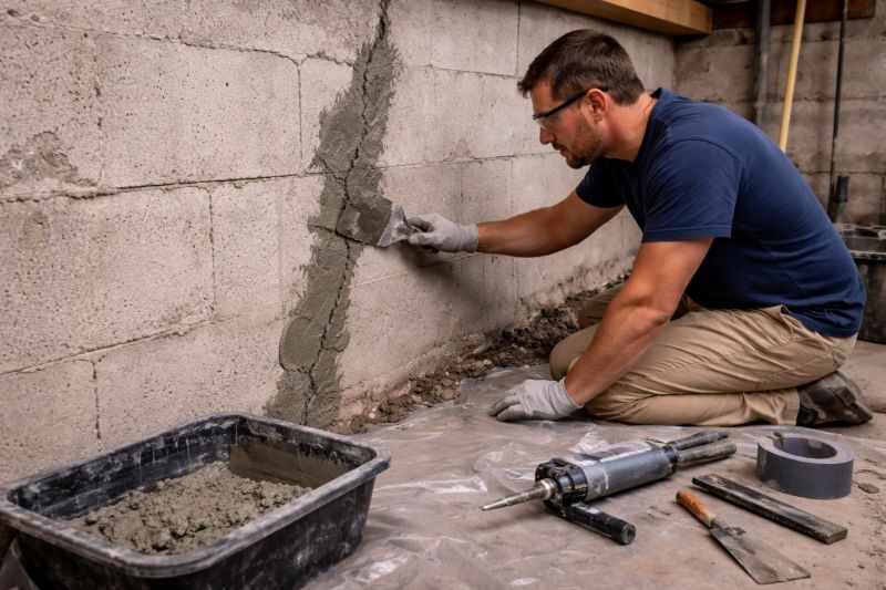 Foundation Crack Repair in Lewiston, MI