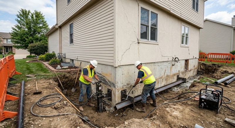 Sinking Foundation Repair in Johannesburg, MI